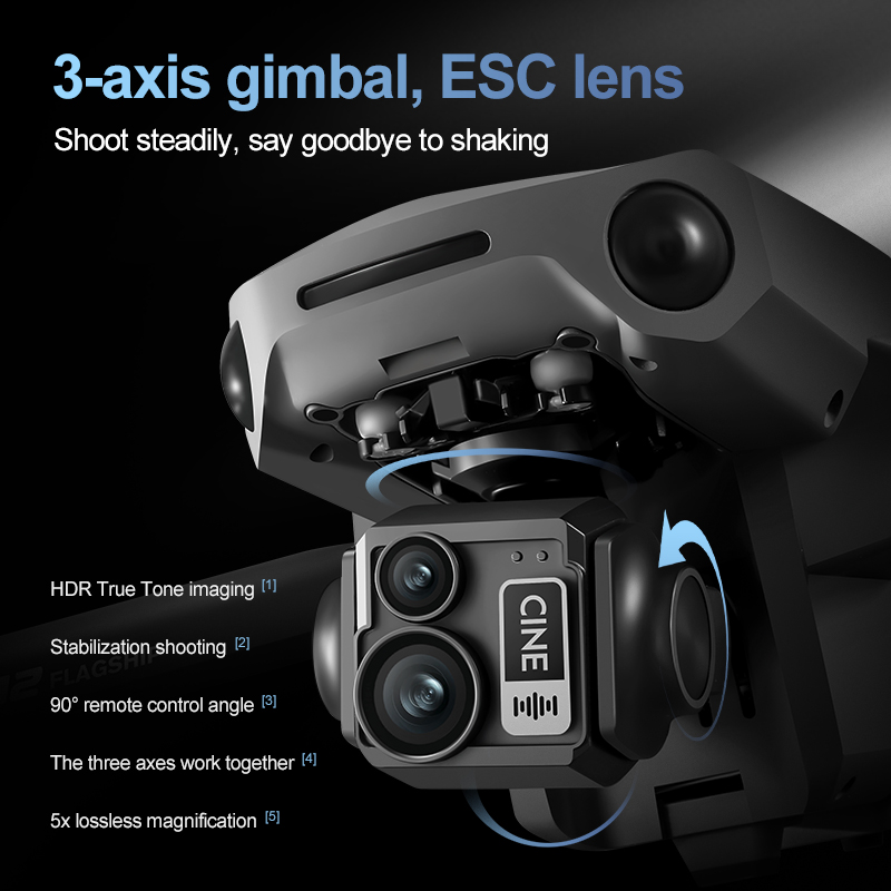 8K 3 Axis Gimbal Brushless 7.2 - Drone Lidar ulasan dan harga