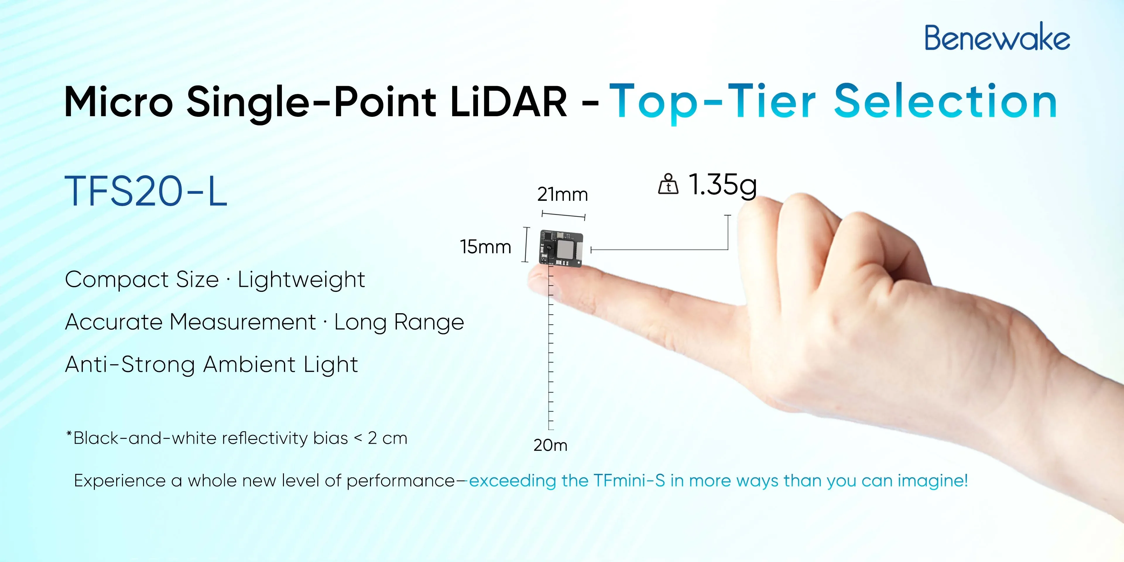 Benewake TFS20-L 20m Micro LiD - Drone Lidar ulasan dan harga