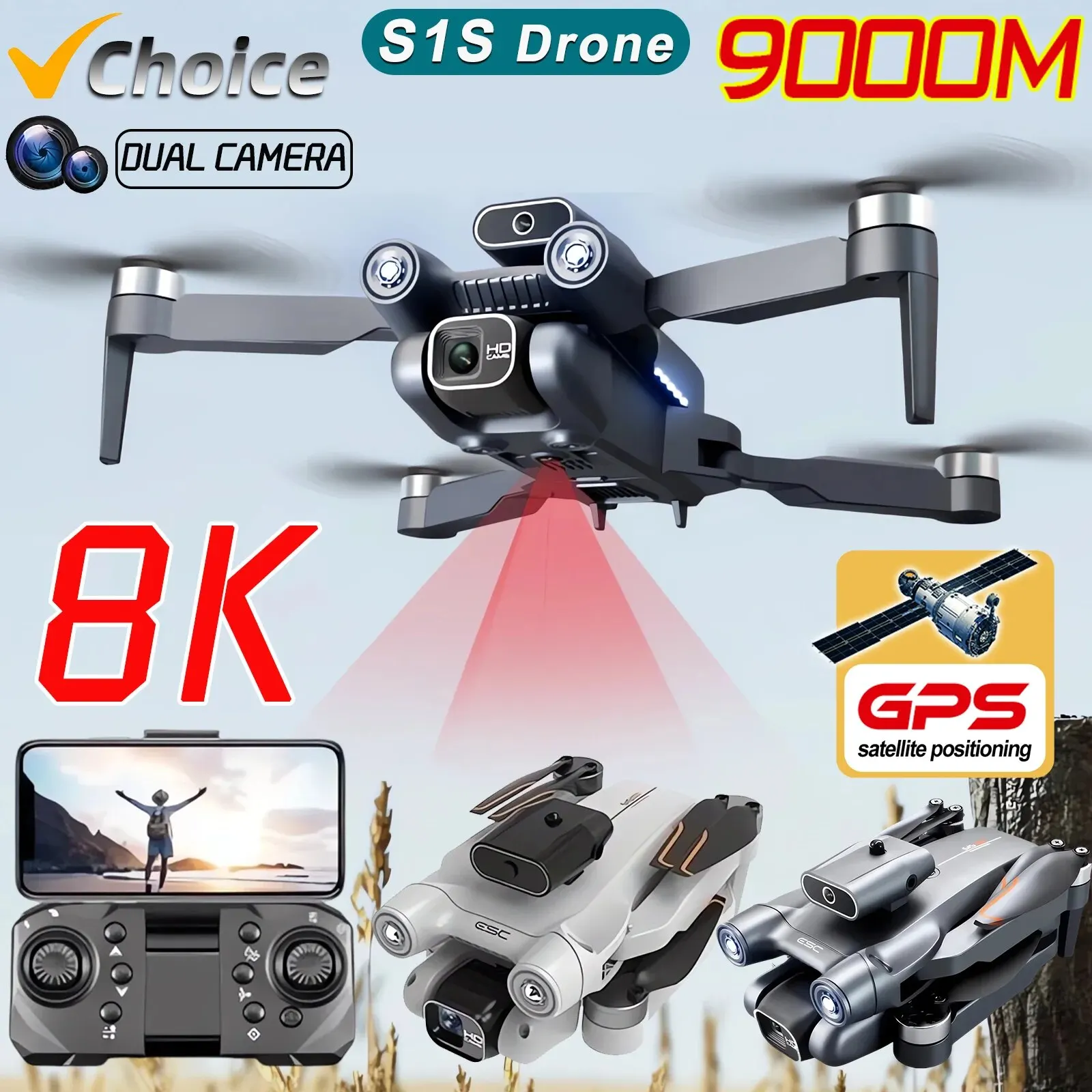 New S1S 5G GPS Drone Camera 8K - Drone Photogrammetry ulasan dan harga